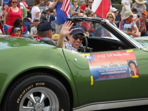 Waving to the crowd