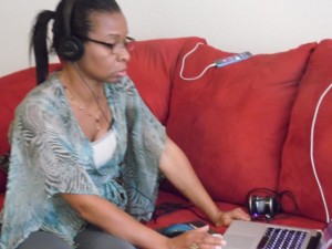 Crystal getting ready to go on-air