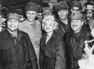 Marilyn Monroe performing for the soldiers in Korea. Al Guastafeste is on the right side of this pic (with the mustache).